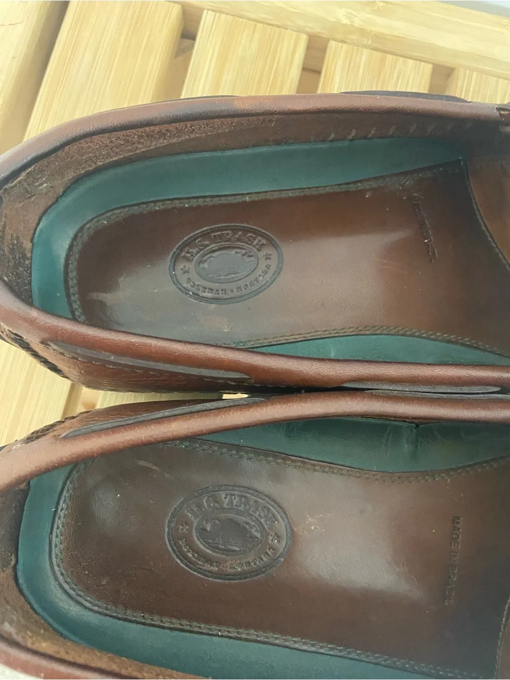 Vintage Y2K H.S. Trask Leather Driving Loafers Men’s 10M Brown Made Brazil